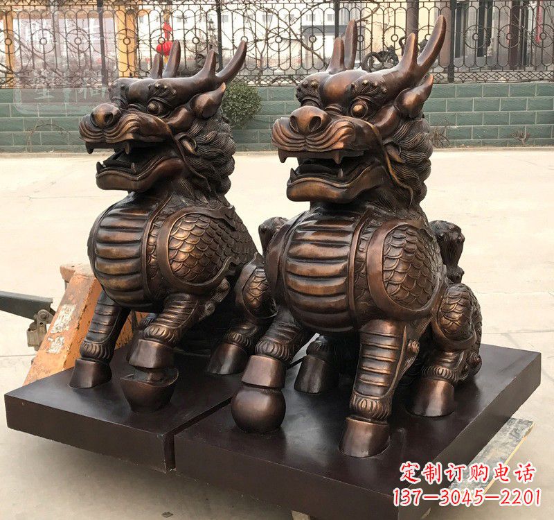 贵州高雅定制辟邪铜麒麟雕塑