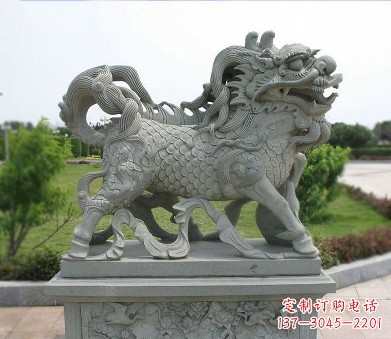 贵州典雅经典,麒麟招财石雕把你的梦想变成现实