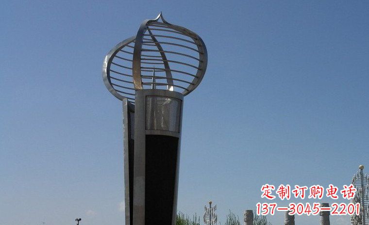 贵州中领雕塑:不锈钢火炬形雕塑