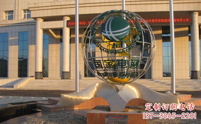 贵州企业不锈钢胸怀世界地球雕塑