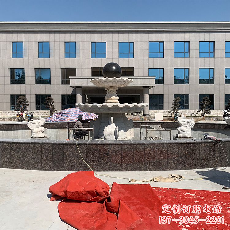 贵州中领雕塑:招财石雕喷泉雕塑