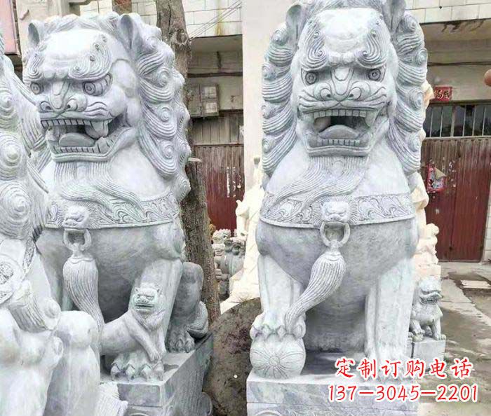 贵州象征力量的大理石狮子石雕