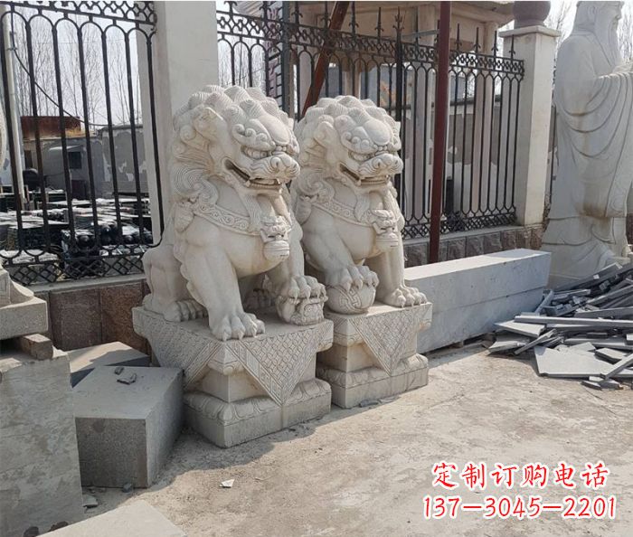 贵州大理石狮子雕塑,充满豪迈气派