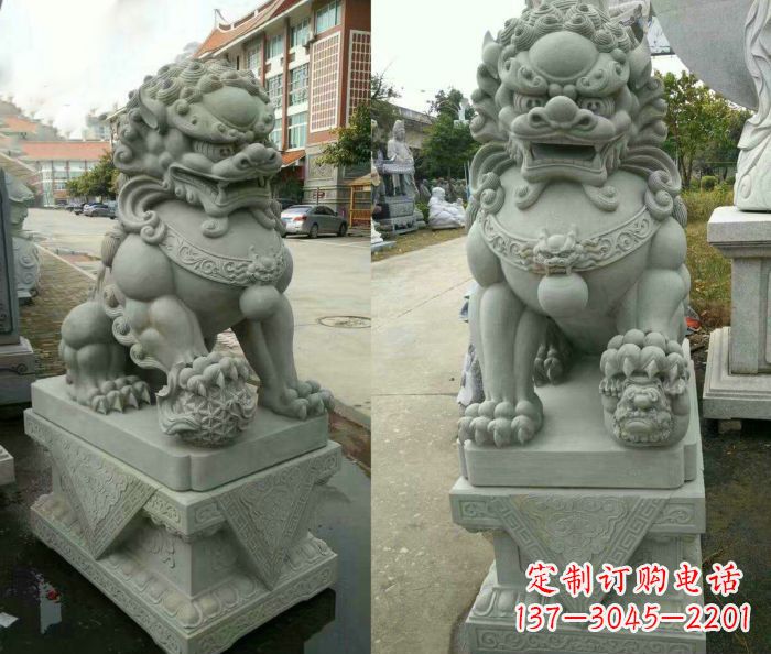 贵州大理石狮子石雕——雕塑定制中的艺术精品