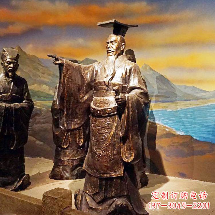 贵州中领雕塑-精美秦始皇大型铜雕像
