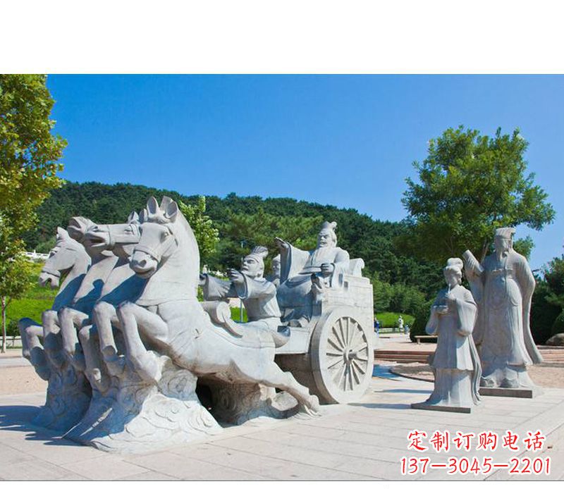贵州秦始皇坐马车石雕悉心打造雕塑艺术之精髓