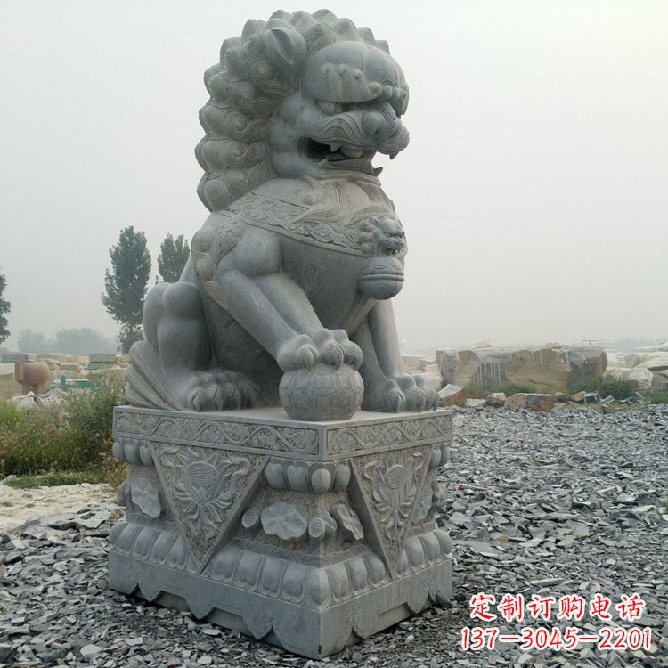 贵州青石北京狮子雕塑,雕刻传承千古之魅力