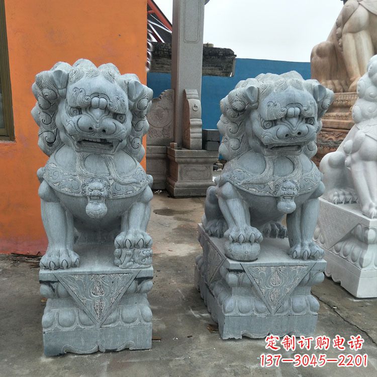 贵州精美的青石北京小狮子雕塑