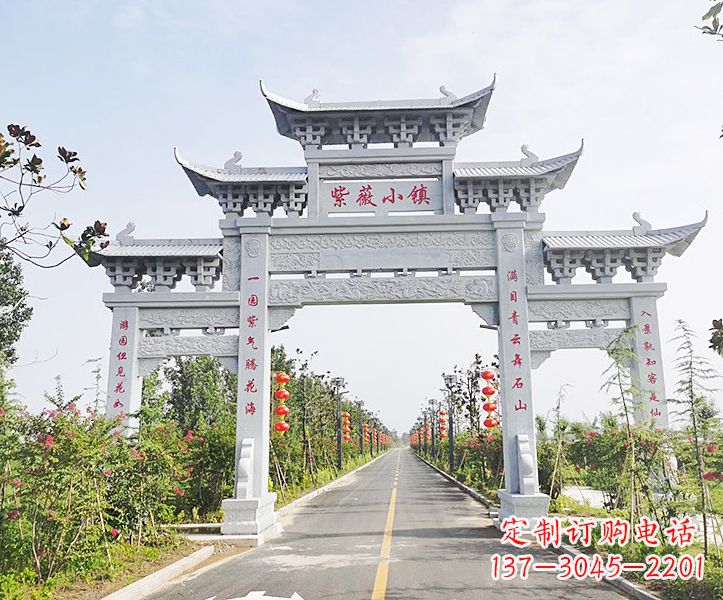 贵州青石雕塑牌坊