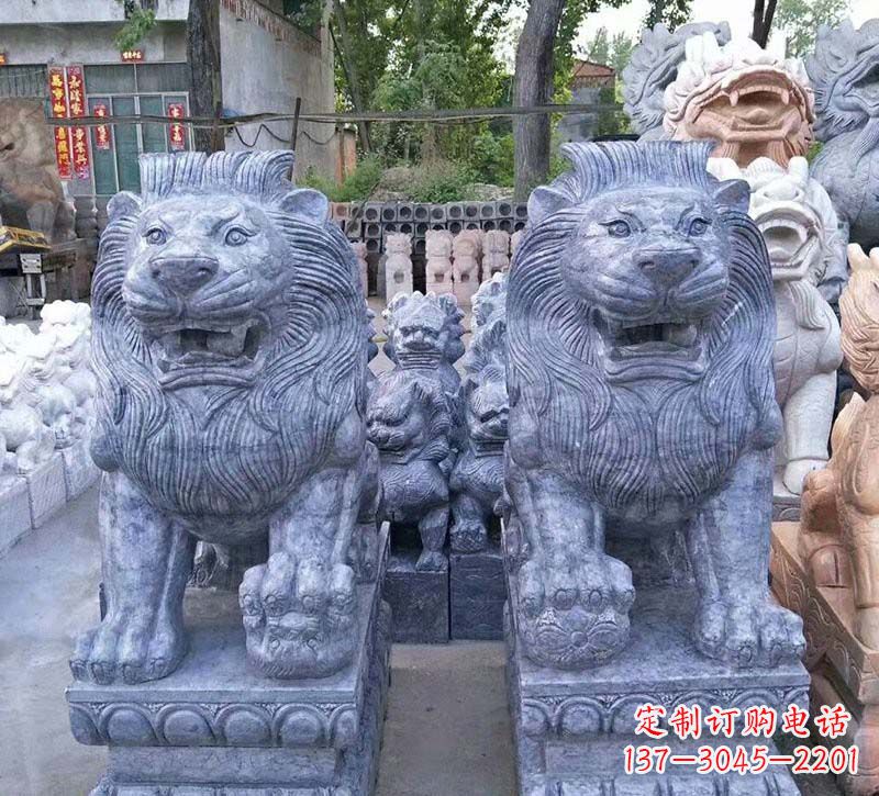 贵州青石仿古西洋狮子石雕