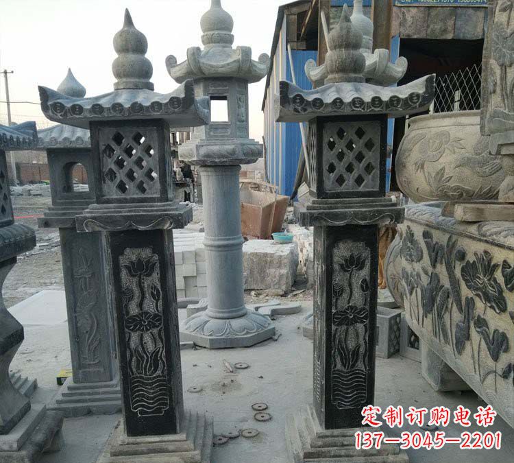 贵州青石古代照明石灯雕塑,闪耀你的家园