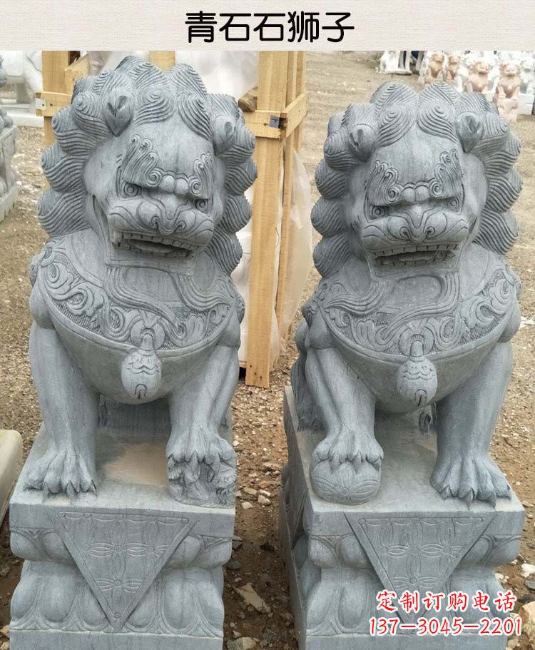贵州青石雕刻的传统工艺美狮