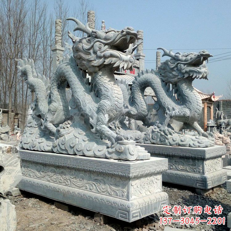 贵州传统工艺青石龙雕塑