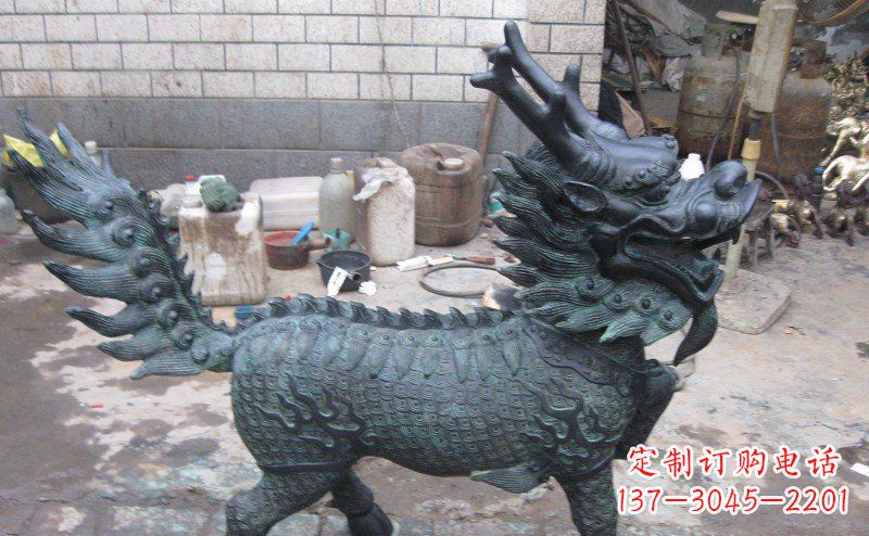 贵州青铜雕制神兽麒麟,艺术匠心之至