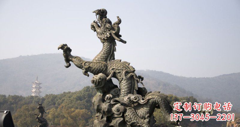 贵州中领雕塑|传统青铜神龙出水铜雕