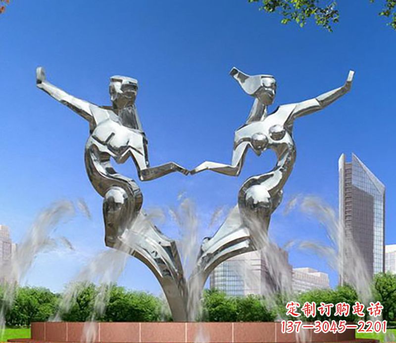 贵州爱情镌刻,不锈钢抽象情侣雕塑