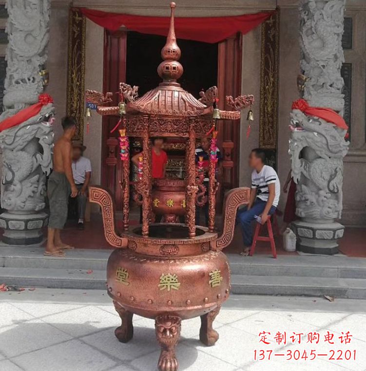 贵州精致全铜小香炉雕塑
