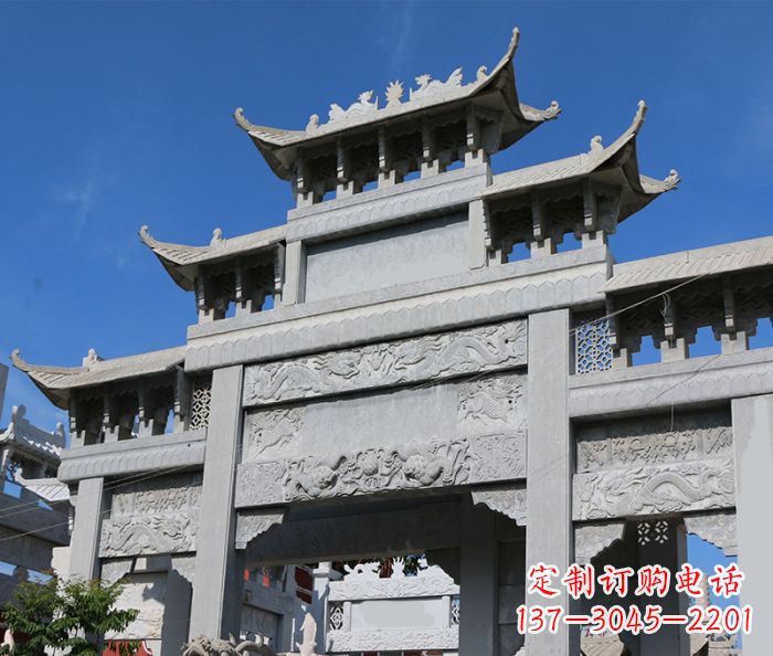 贵州定制牌坊石雕,纪念无价的美好记忆