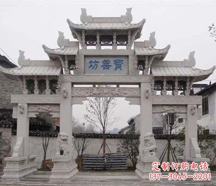 贵州领雕塑:精美石牌坊石雕艺术品