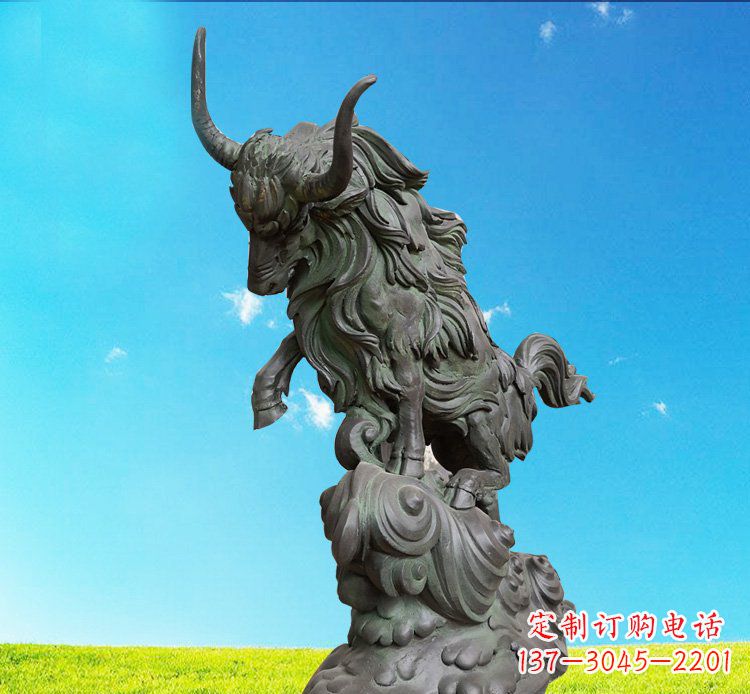 贵州中领雕塑神牛踏波铜雕