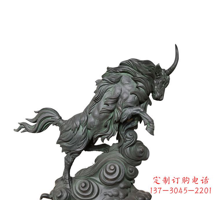 贵州神牛踏波绸缎精美铜雕