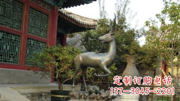 贵州神鹿寺庙铜雕动物定制