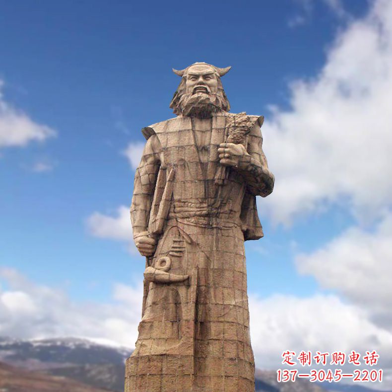 贵州精美神农大型石雕像,由中领雕塑定制