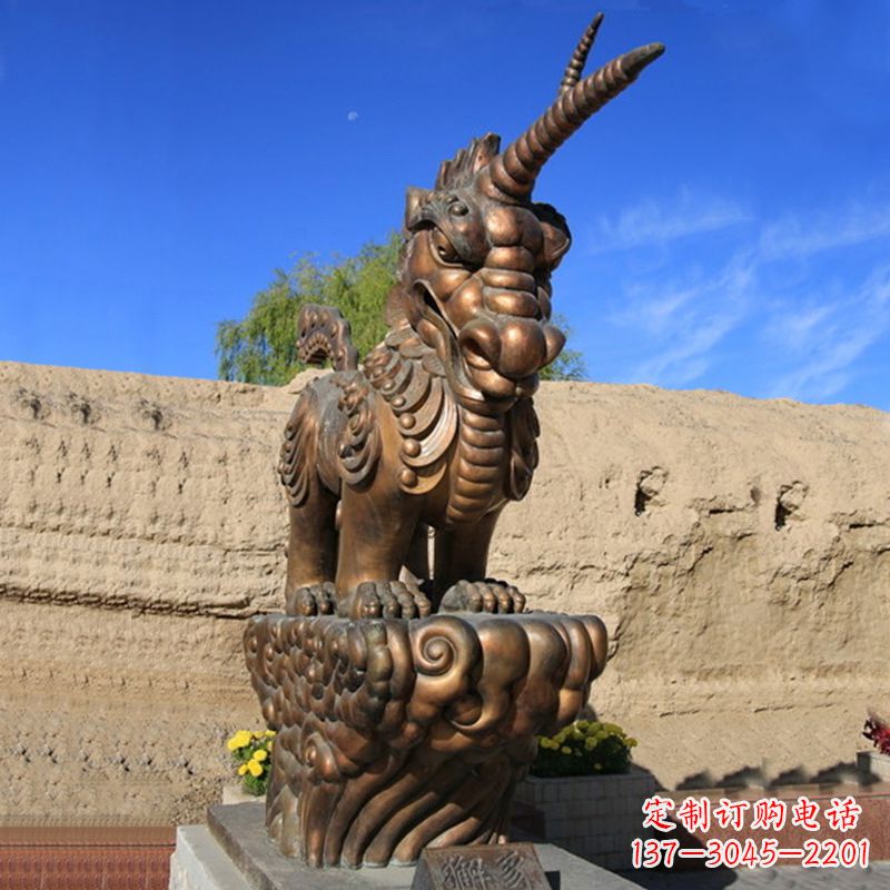 贵州神兽獬豸古铜雕塑摆件
