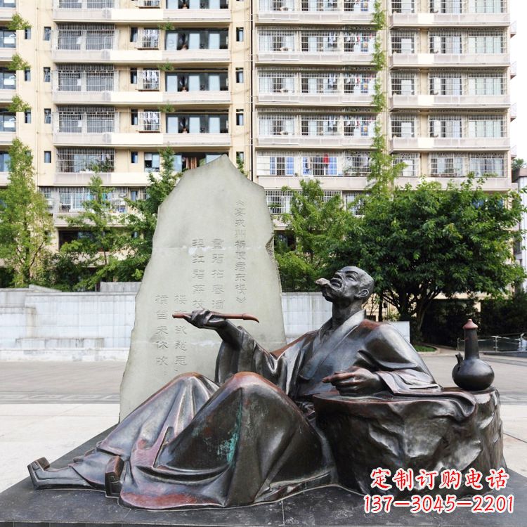 贵州诗圣杜甫草堂雕像-小区园林历史名人中国古代诗人情景雕塑
