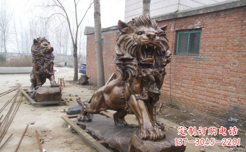 贵州狮子企业动物铜雕