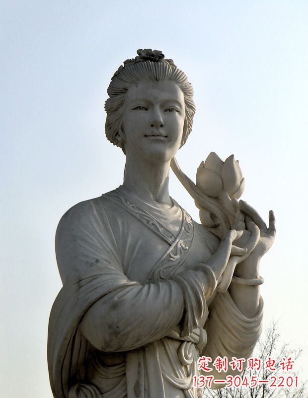 贵州汉白玉荷花雕塑,精致美丽无双!
