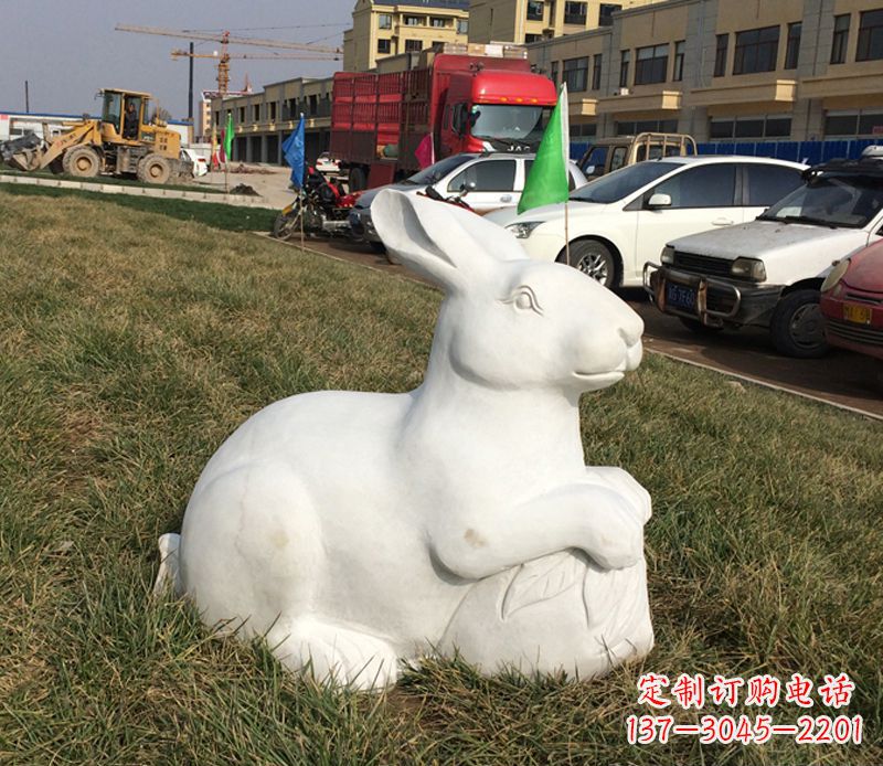 贵州精美兔子石雕精品,点缀家居美景