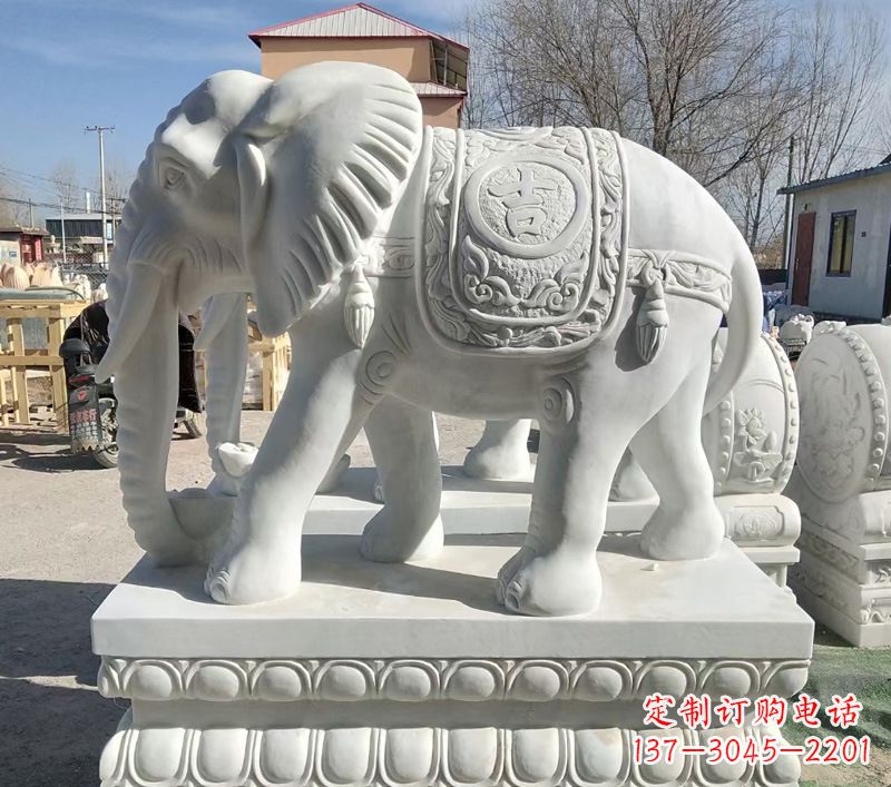贵州中领雕塑精美石材大象雕塑