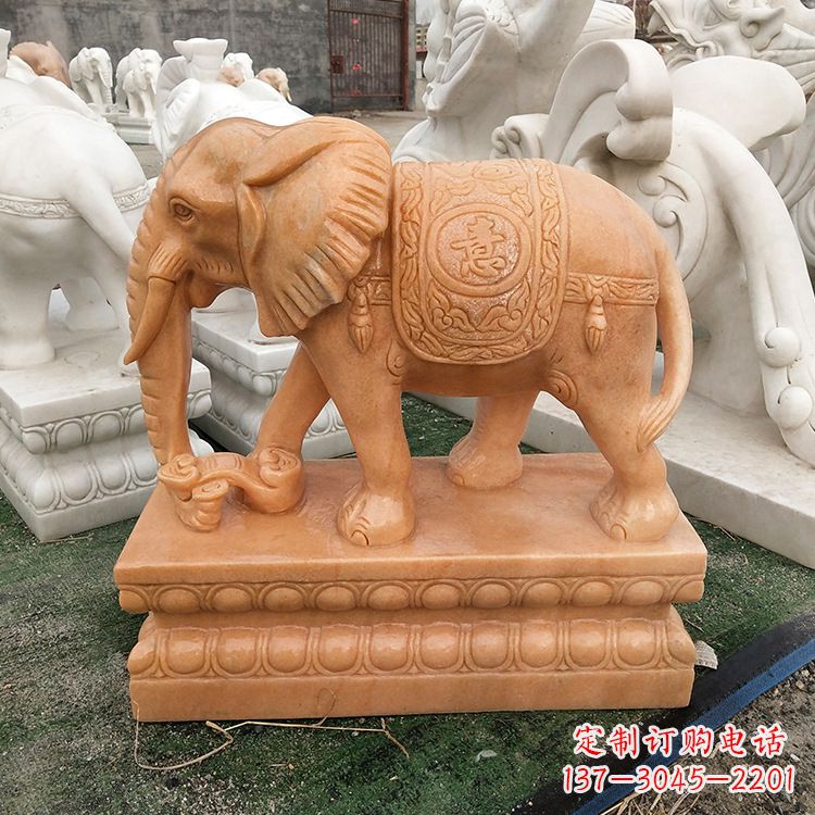 贵州石雕大象 立柱