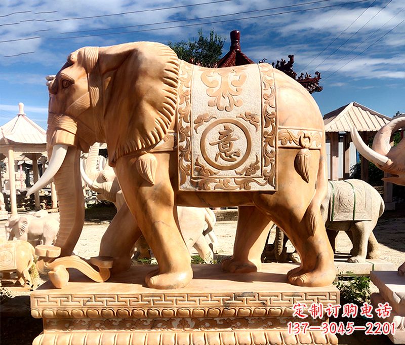 贵州石雕大象雕像