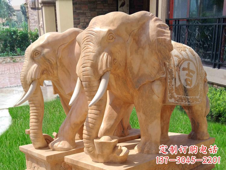 贵州石雕大象风水的精美雕塑