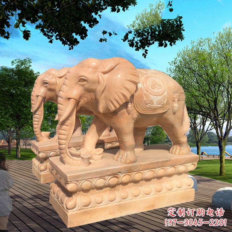 贵州石雕大象塑像
