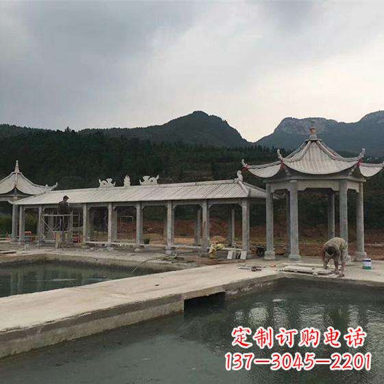 贵州石雕带瓦长廊