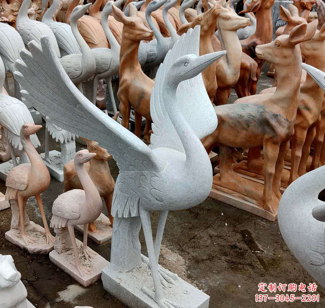 贵州石雕丹顶鹤