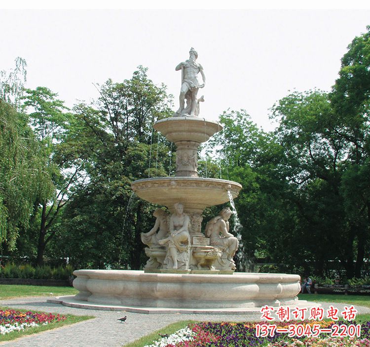 贵州石雕跌水喷泉塑型,给园林增添美感