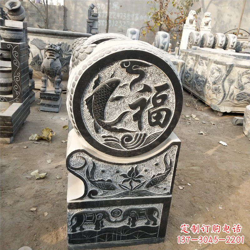贵州石雕仿古抱鼓门墩