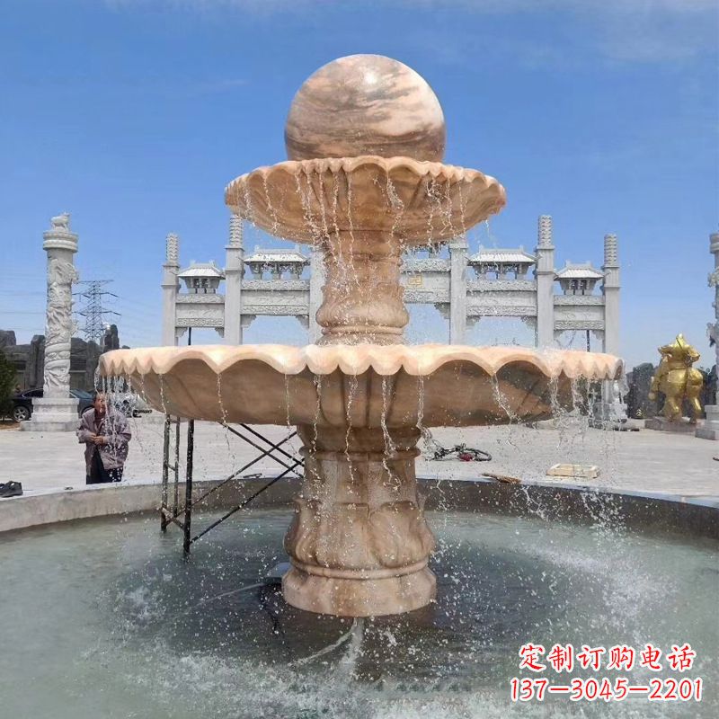 贵州石雕风水球带来景区广场水景装饰