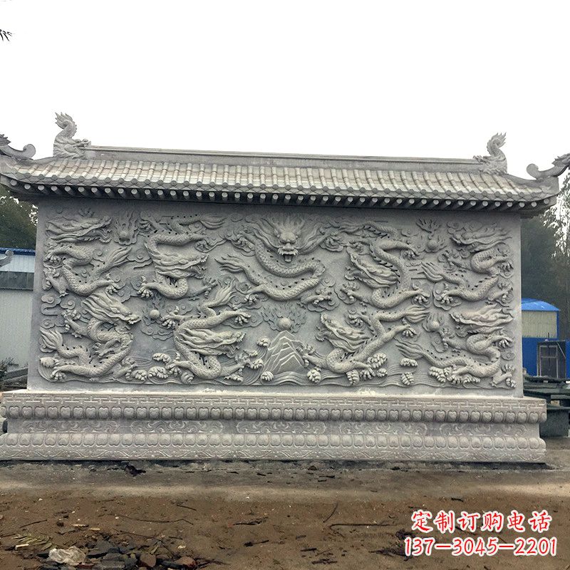 贵州中领雕塑：精美九龙壁雕塑，添彩寺庙庭院