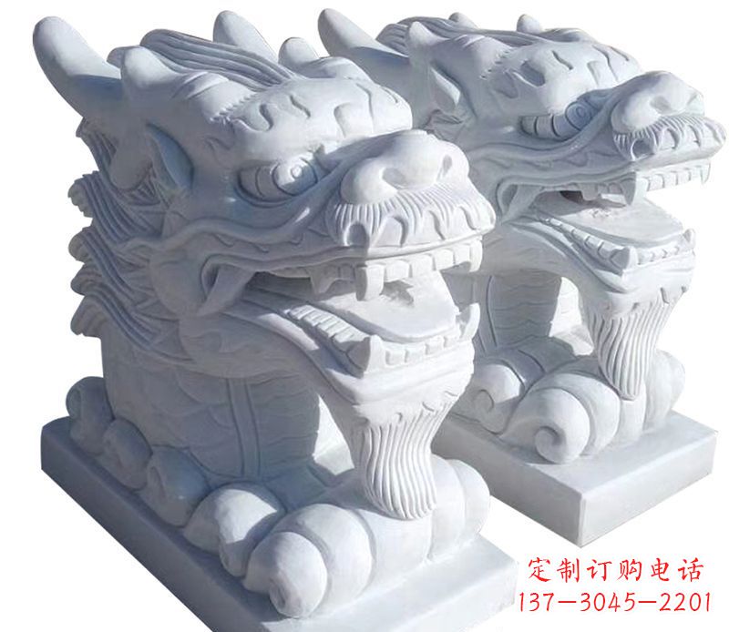 贵州精致石雕龙头雕塑,打造建筑雕塑景观