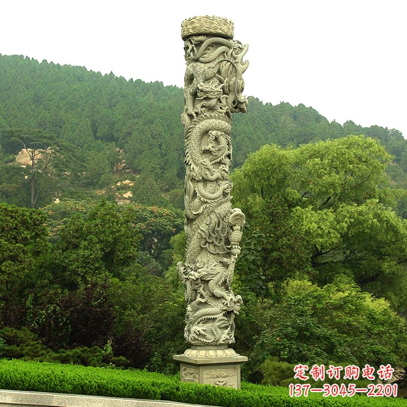 贵州中领雕塑:大气雄伟的石雕龙柱