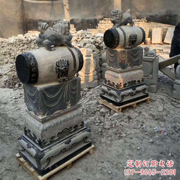 贵州定制大象雕塑石雕门墩,传承中国古典文化