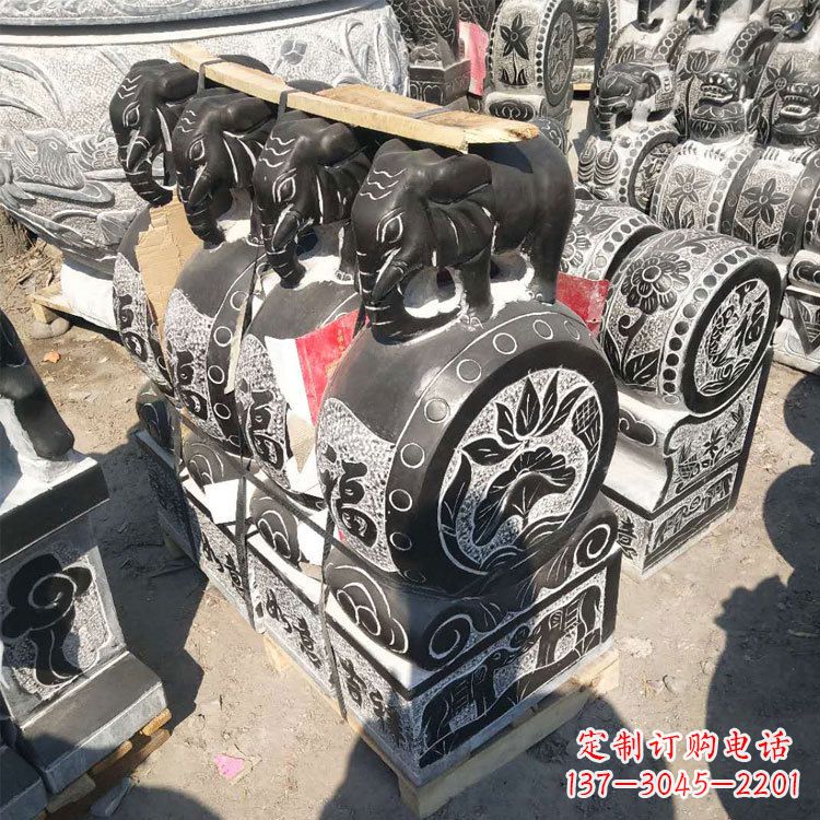 贵州艺术精品,凤凰雕塑门墩