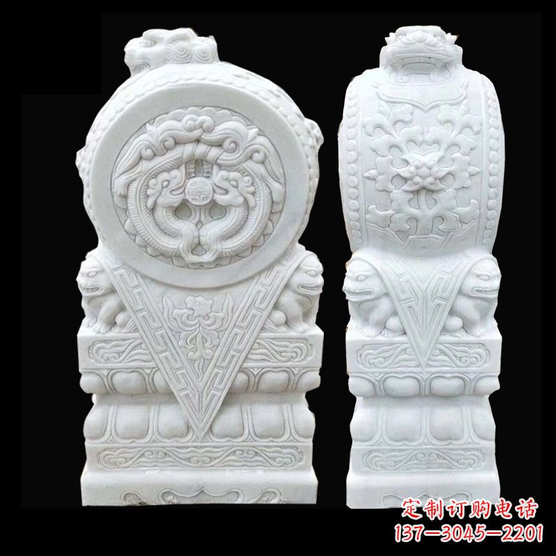 贵州中领雕塑精心打造的石雕门墩雕塑,采用优质…