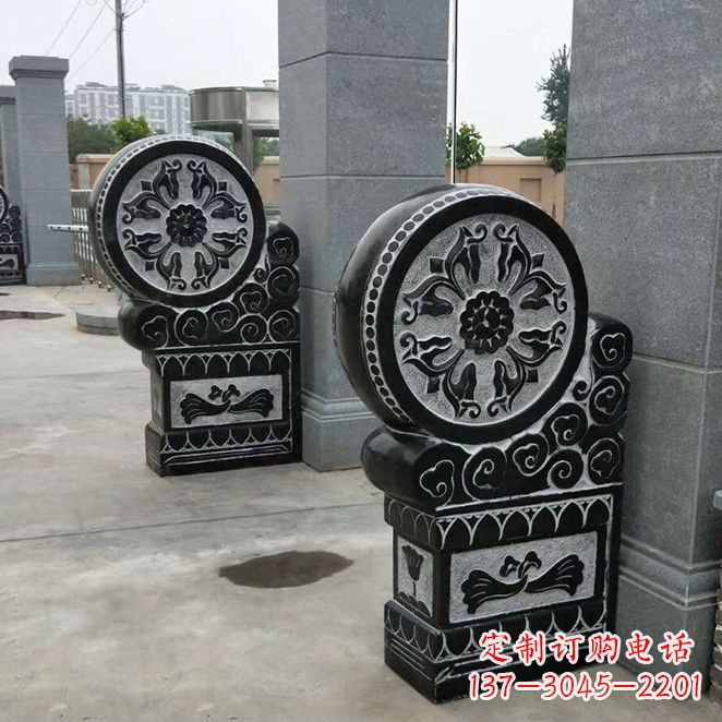 贵州中领雕塑自主设计专业制作石雕门墩狮子,专…