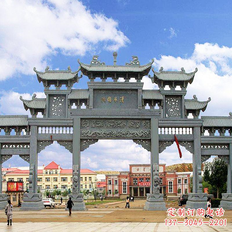 贵州石雕牌坊-专业牌楼雕塑定制